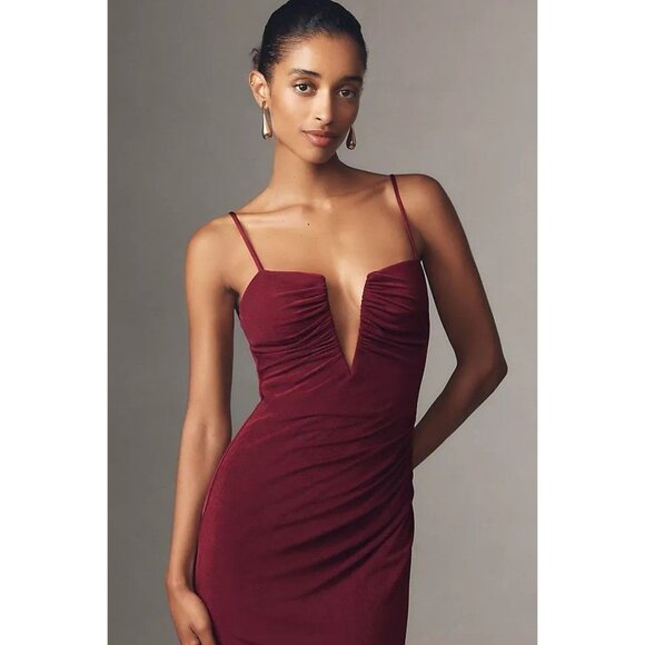 Katie May Anthropologie Erykah V-Wire Sangria Maxi Dress Small NWT $245 - Picture 5 of 15